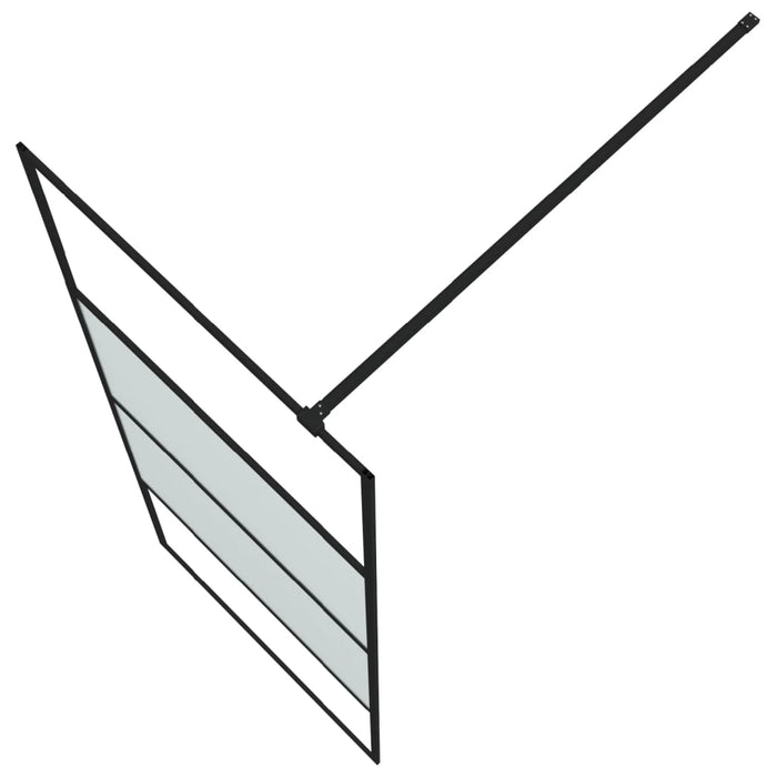 Parete Doccia Walk in Nera 80x195 cm Vetro Semi Smerigliato ESG 152125