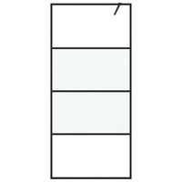 Parete Doccia Walk in Nera 90x195 cm Vetro Semi Smerigliato ESG