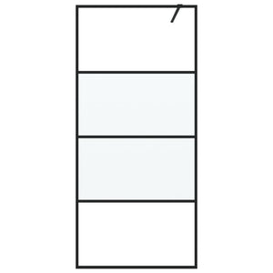 Parete Doccia Walk in Nera 90x195 cm Vetro Semi Smerigliato ESG 152126