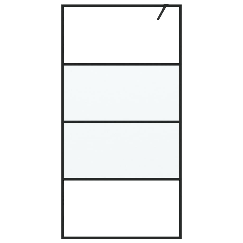 Parete Doccia Walk in Nera 100x195cm Vetro Semi Smerigliato ESG 152127
