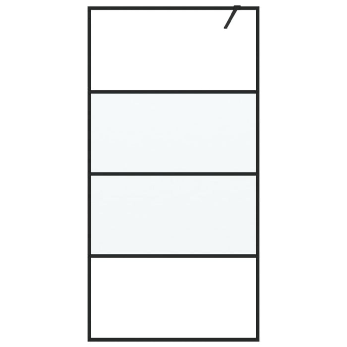 Parete Doccia Walk in Nera 100x195cm Vetro Semi Smerigliato ESG 152127