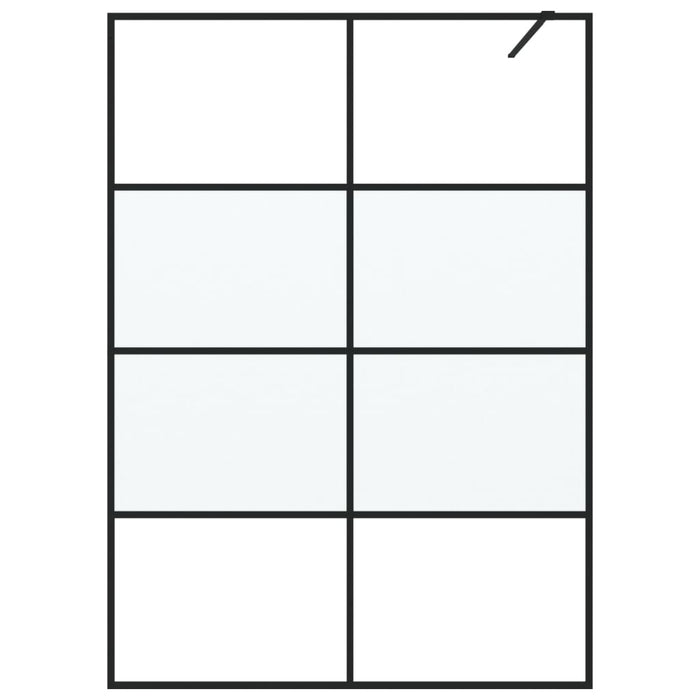 Parete Doccia Walk in Nera 140x195cm Vetro Semi Smerigliato ESG 152129