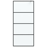 Parete Doccia Walk in Nera 90x195 cm Vetro Smerigliato ESG 152131