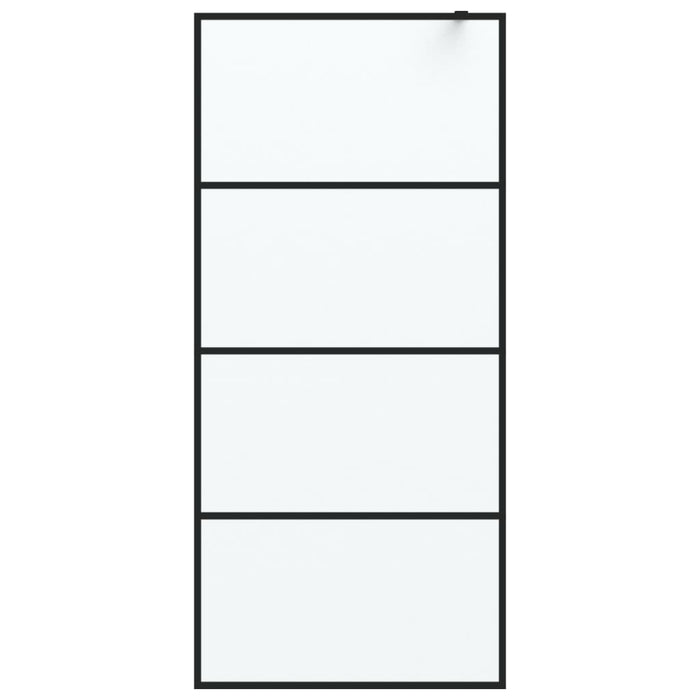 Parete Doccia Walk in Nera 90x195 cm Vetro Smerigliato ESG 152131