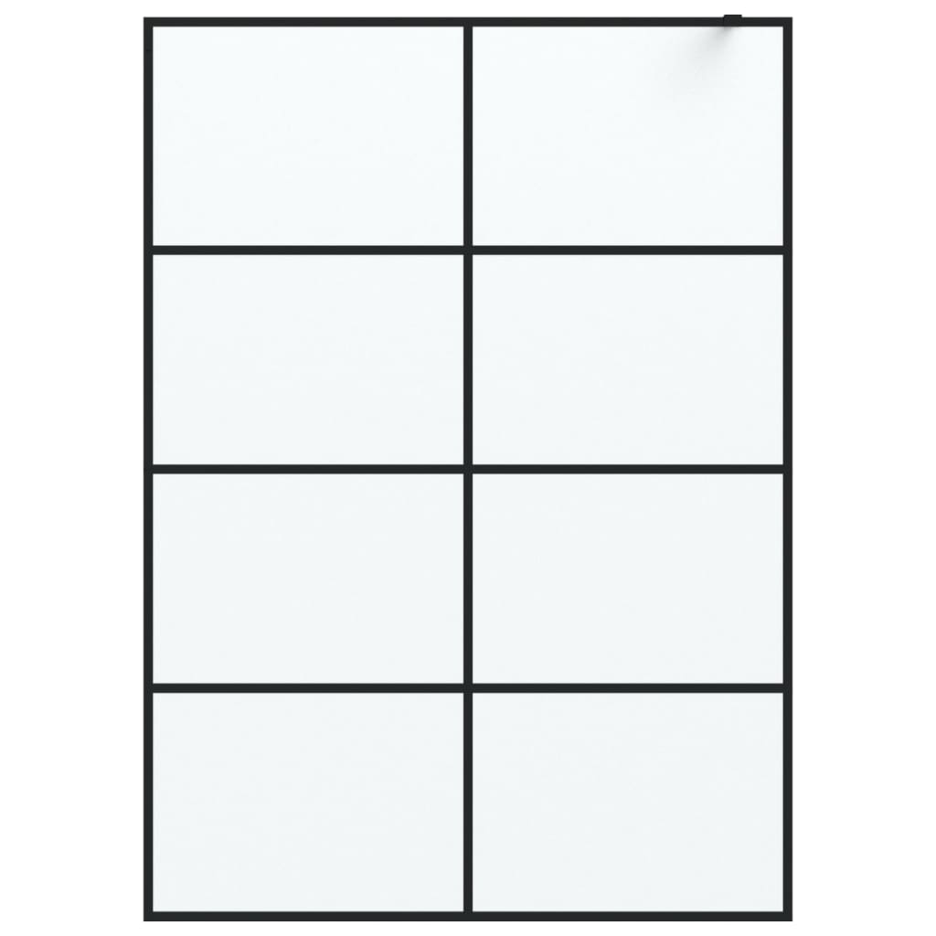 Parete Doccia Walk in Nera 140x195 cm Vetro Smerigliato ESG