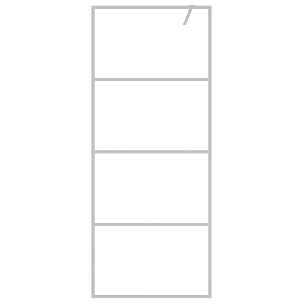 Parete Doccia Walk in Argento 80x195 cm Vetro Trasparente ESG 152135