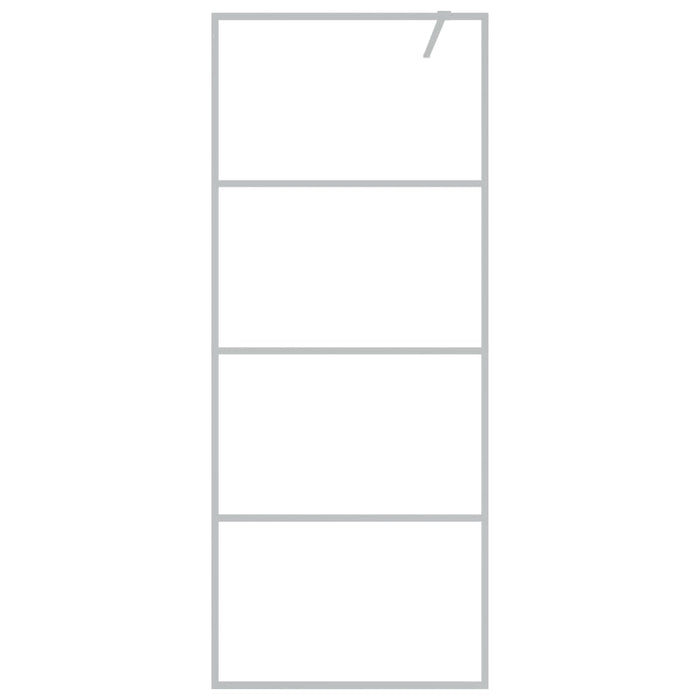 Parete Doccia Walk in Argento 80x195 cm Vetro Trasparente ESG 152135
