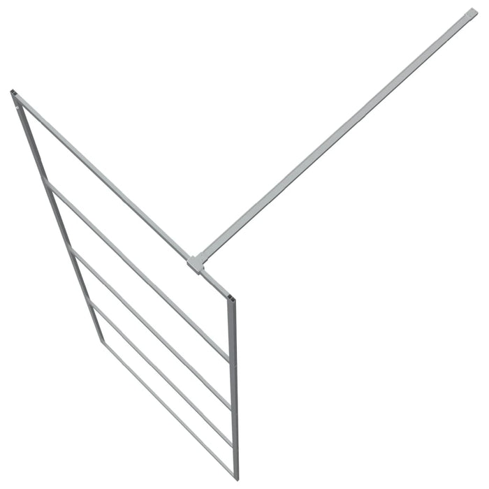Parete Doccia Walk in Argento 80x195 cm Vetro Trasparente ESG 152135