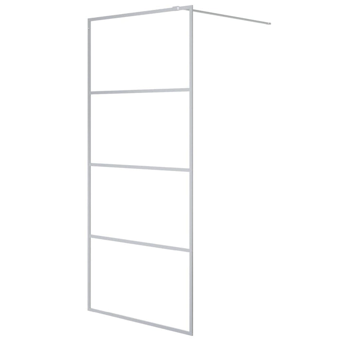 Parete Doccia Walk in Argento 90x195 cm Vetro Trasparente ESG 152136