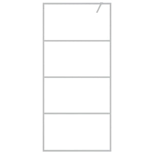 Parete Doccia Walk in Argento 90x195 cm Vetro Trasparente ESG 152136