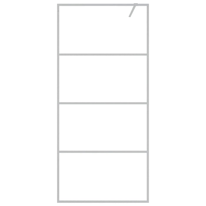 Parete Doccia Walk in Argento 90x195 cm Vetro Trasparente ESG 152136