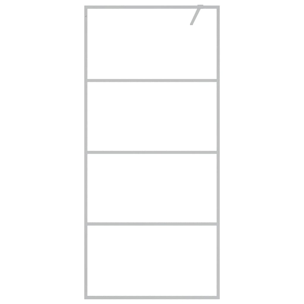 Parete Doccia Walk in Argento 90x195 cm Vetro Trasparente ESG 152136