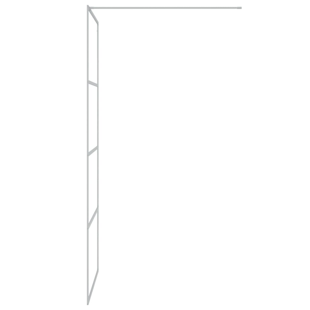 Parete Doccia Walk in Argento 90x195 cm Vetro Trasparente ESG 152136