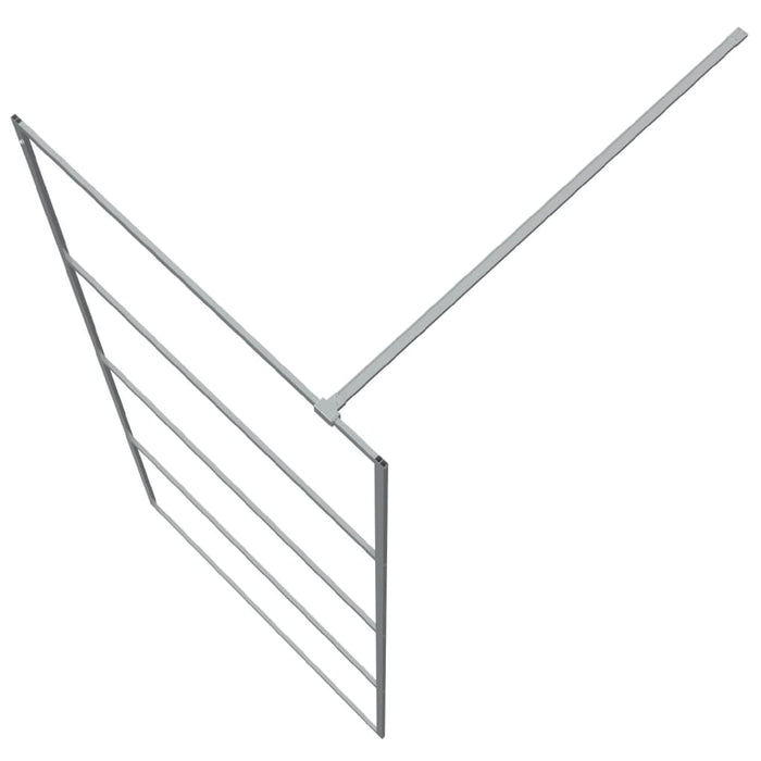 Parete Doccia Walk in Argento 90x195 cm Vetro Trasparente ESG 152136