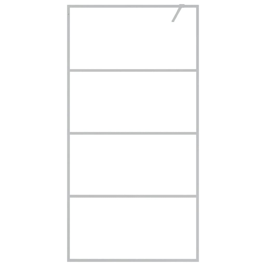 Parete Doccia Walk in Argento 100x195 cm Vetro Trasparente ESG 152137