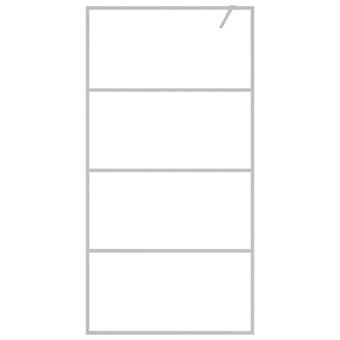 Parete Doccia Walk in Argento 100x195 cm Vetro Trasparente ESG 152137