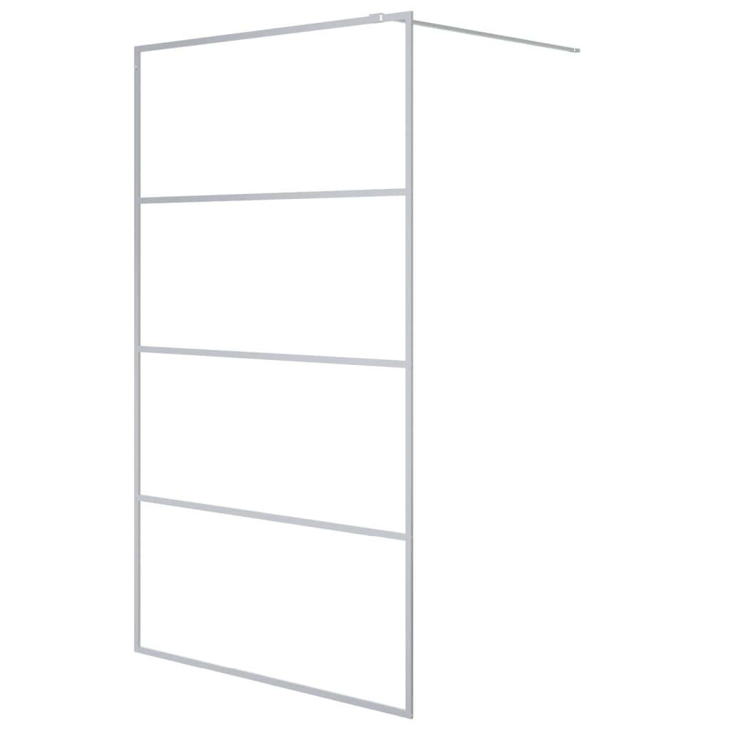 Parete Doccia Walk in Argento 115x195 cm Vetro Trasparente ESG
