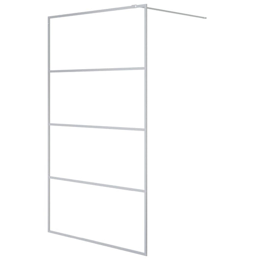 Parete Doccia Walk in Argento 115x195 cm Vetro Trasparente ESG