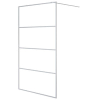 Parete Doccia Walk in Argento 115x195 cm Vetro Trasparente ESG 152138