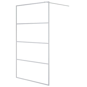 Parete Doccia Walk in Argento 115x195 cm Vetro Trasparente ESG 152138