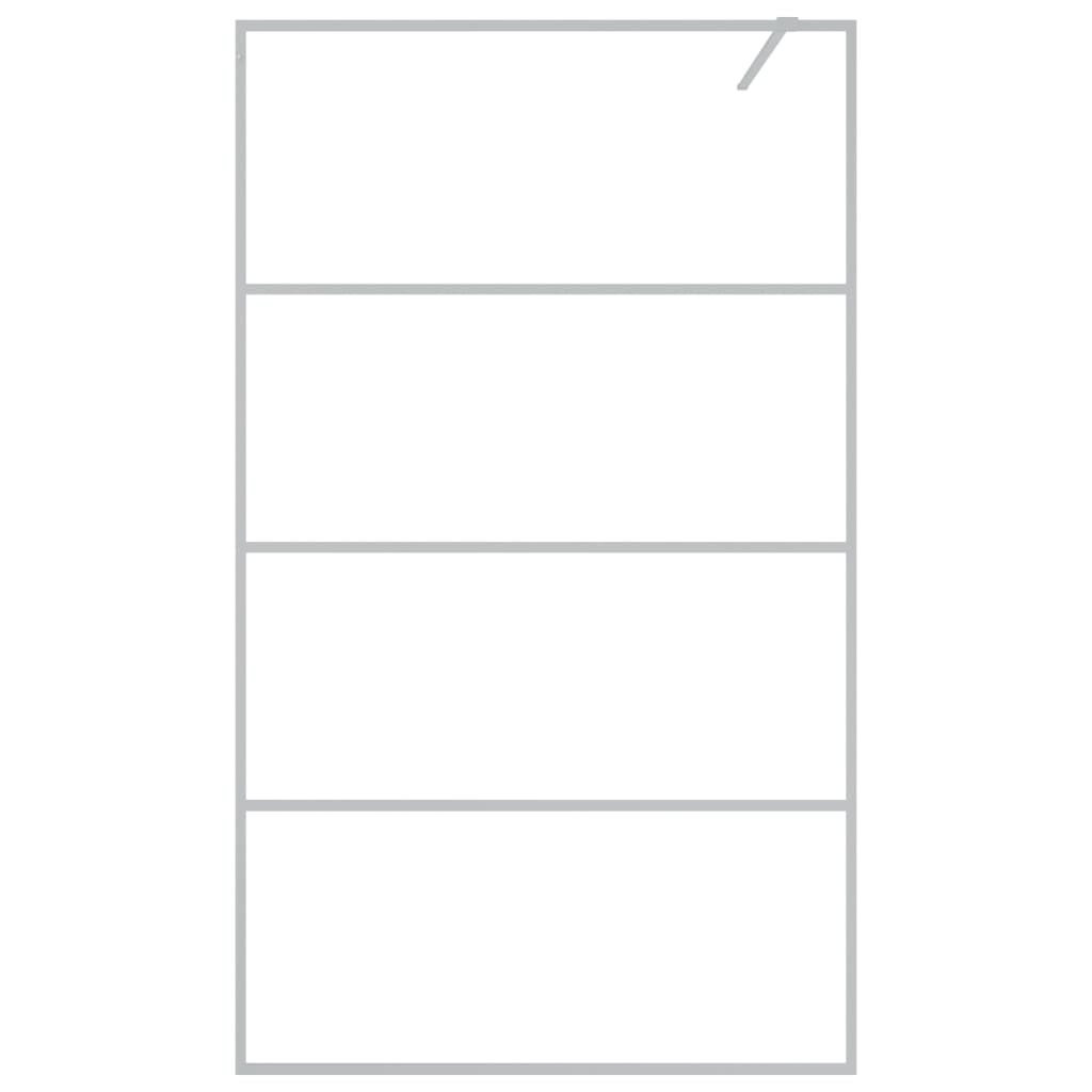 Parete Doccia Walk in Argento 115x195 cm Vetro Trasparente ESG