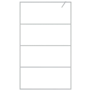 Parete Doccia Walk in Argento 115x195 cm Vetro Trasparente ESG