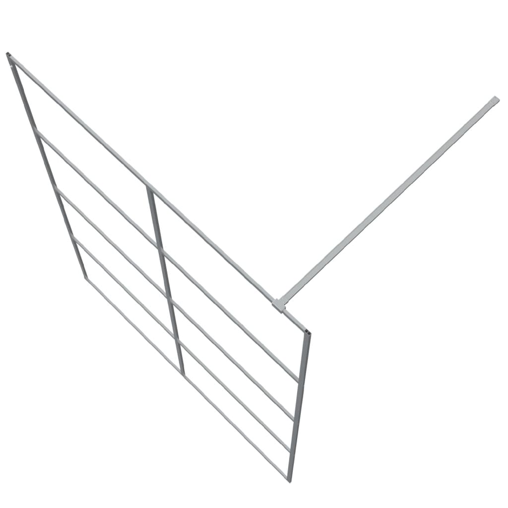 Parete Doccia Walk in Argento 140x195 cm Vetro Trasparente ESG 152139