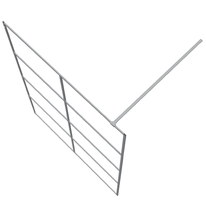 Parete Doccia Walk in Argento 140x195 cm Vetro Trasparente ESG 152139