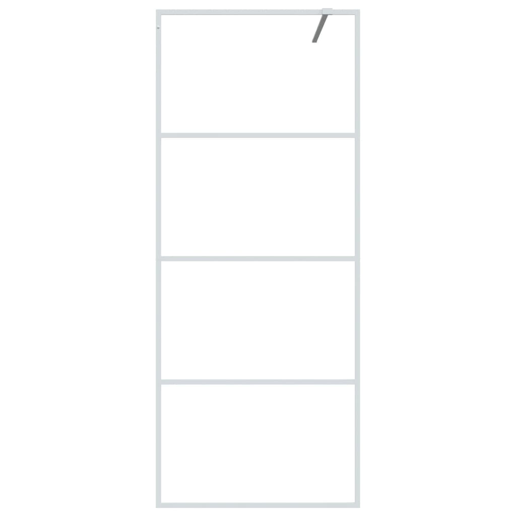 Parete Doccia Walk in Bianca 80x195 cm Vetro Trasparente ESG