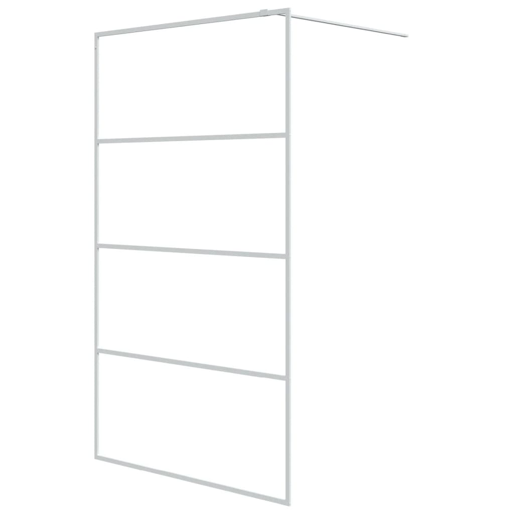 Parete Doccia Walk in Bianca 115x195 cm Vetro Trasparente ESG