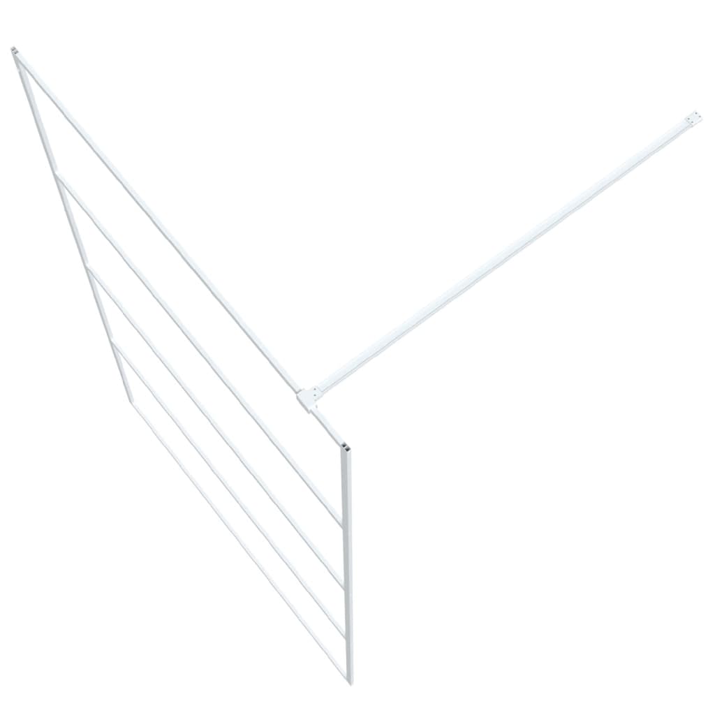 Parete Doccia Walk in Bianca 115x195 cm Vetro Trasparente ESG