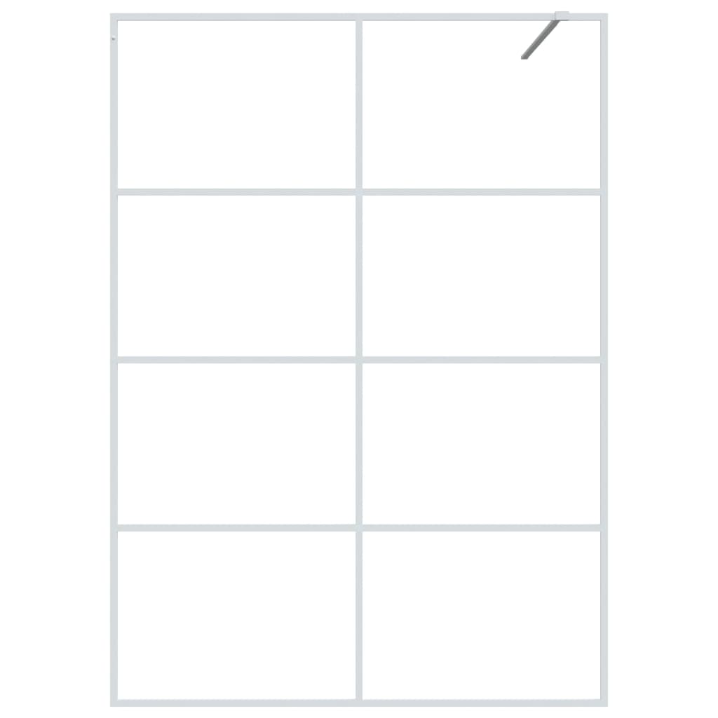 Parete Doccia Walk in Bianca 140x195 cm Vetro Trasparente ESG cod mxl 33097