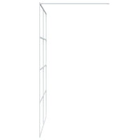 Parete Doccia Walk in Bianca 140x195 cm Vetro Trasparente ESG 152144