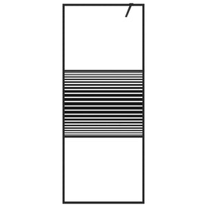 Parete Doccia Walk in Nera 80x195 cm in Vetro Trasparente ESG 152145