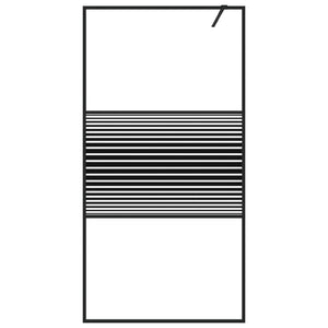 Parete Doccia Walk in Nero 100x195 cm Vetro Trasparente ESG cod mxl 42217