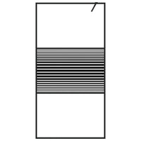 Parete Doccia Walk in Nero 100x195 cm Vetro Trasparente ESG 152147