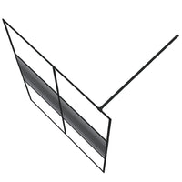 Parete Doccia Walk in Nero 140x195 cm Vetro Trasparente ESG 152149