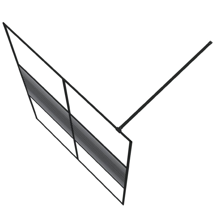 Parete Doccia Walk in Nero 140x195 cm Vetro Trasparente ESG 152149