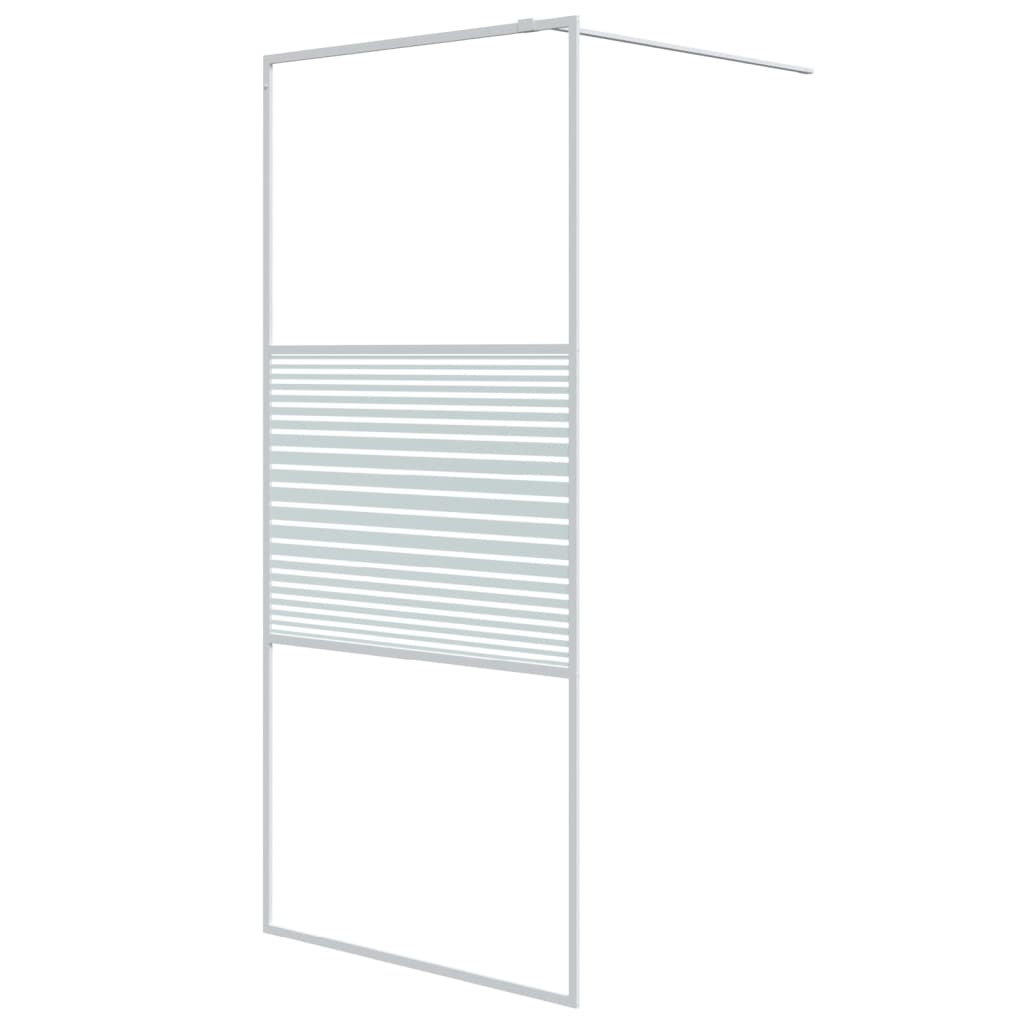 Parete Doccia Walk in Bianca 90x195 cm Vetro Trasparente ESG 152151