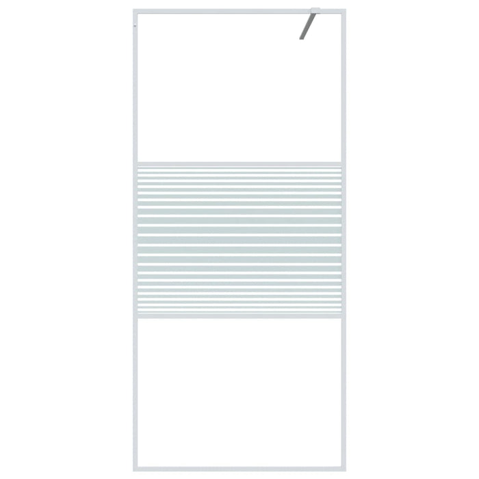 Parete Doccia Walk in Bianca 90x195 cm Vetro Trasparente ESG 152151