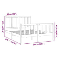 Letto senza Materasso 140x190 cm in Legno Massello di Pino 3106683