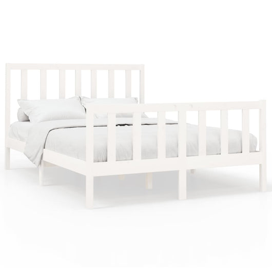 Letto senza Materasso Bianco 140x190 cm Legno Massello di Pino 3106684