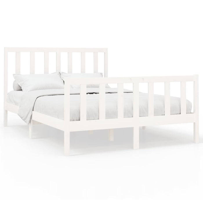 Letto senza Materasso Bianco 140x190 cm Legno Massello di Pino 3106684