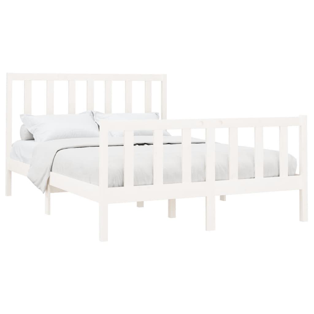 Letto senza Materasso Bianco 140x190 cm Legno Massello di Pino 3106684