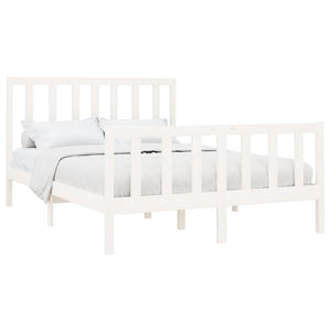 Letto senza Materasso Bianco 140x190 cm Legno Massello di Pino 3106684