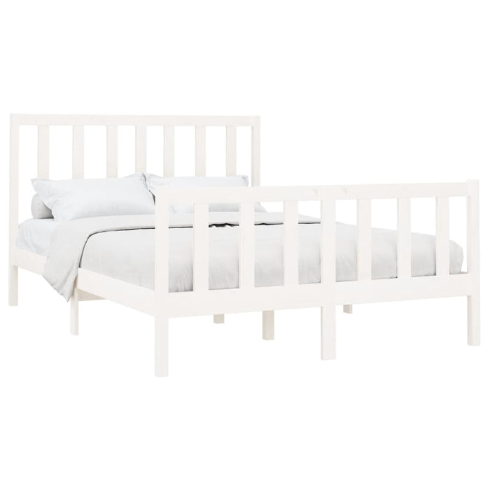 Letto senza Materasso Bianco 140x190 cm Legno Massello di Pino 3106684