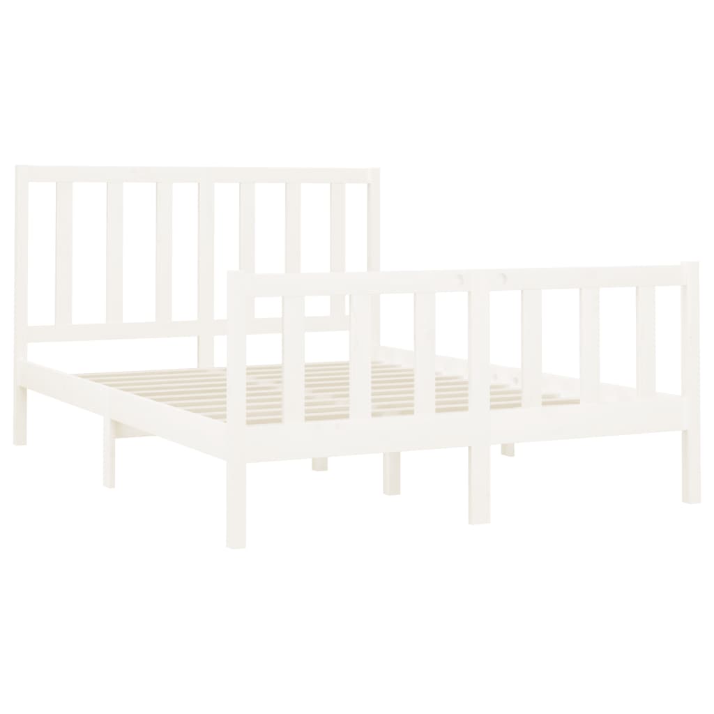 Letto senza Materasso Bianco 140x190 cm Legno Massello di Pino 3106684