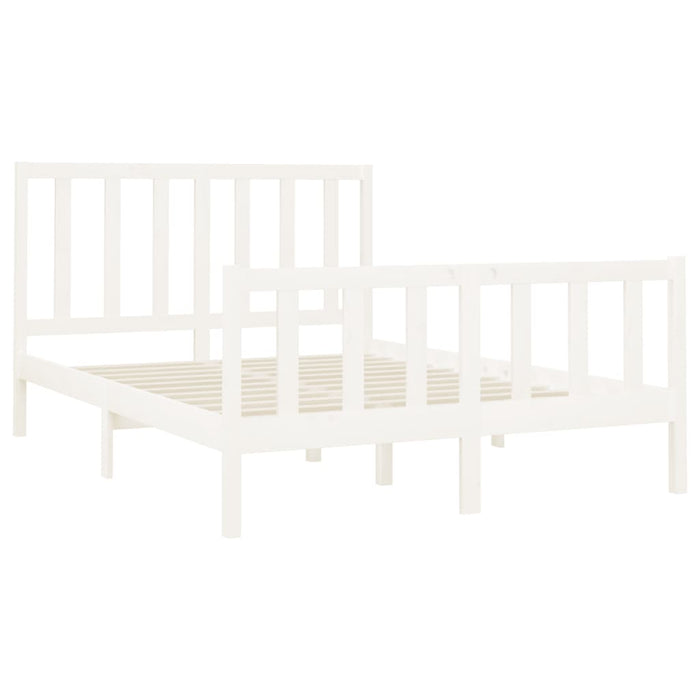 Letto senza Materasso Bianco 140x190 cm Legno Massello di Pino 3106684