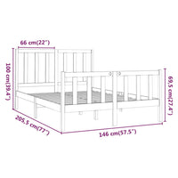 Letto senza Materasso Bianco 140x190 cm Legno Massello di Pino 3106684