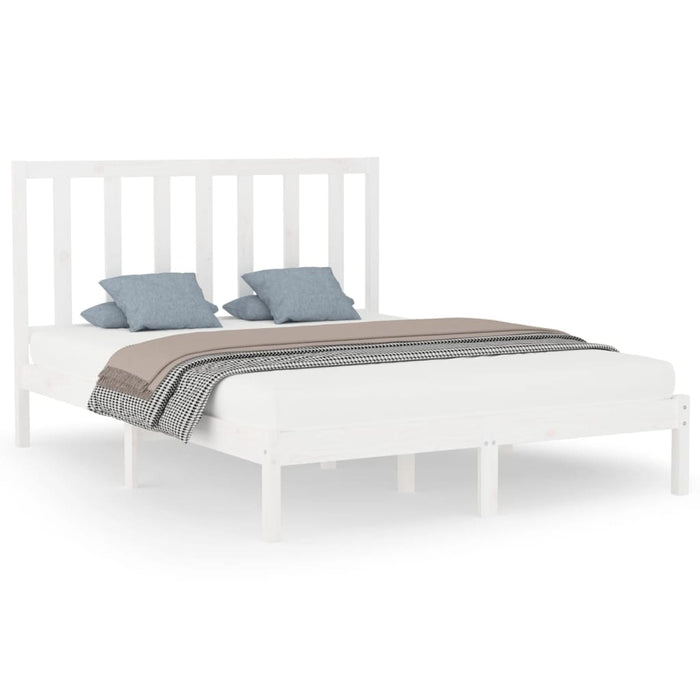 Giroletto-Struttura Letto Bianco in Legno Massello 160x200 cm 210242